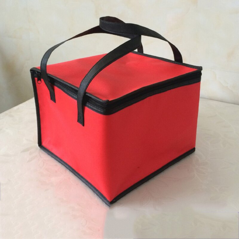 Insulated Thermal Cooler Bag Lunch Time Sandwich Drink Cool Storage Big Square Chilled Zip 4 Persons Tin Foil Food Bags Coffee: Red