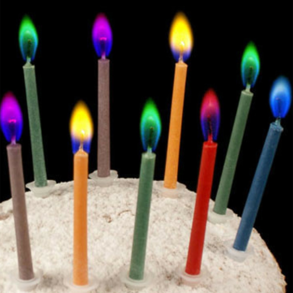 6 Stuks Verjaardag Kaarsen Multi Gekleurde Fonkelende Taart Decoraties