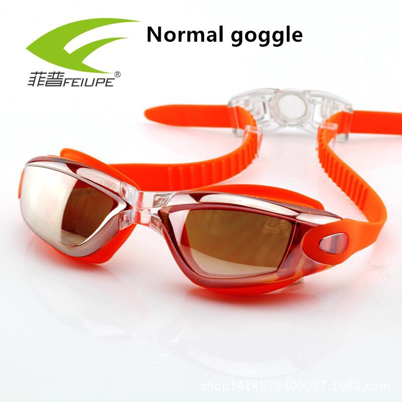 Lunettes de natation pour hommes et femmes, Anti-buée, Protection UV, Gel de silice, étanche, pour plongée, M619AMR: Orange