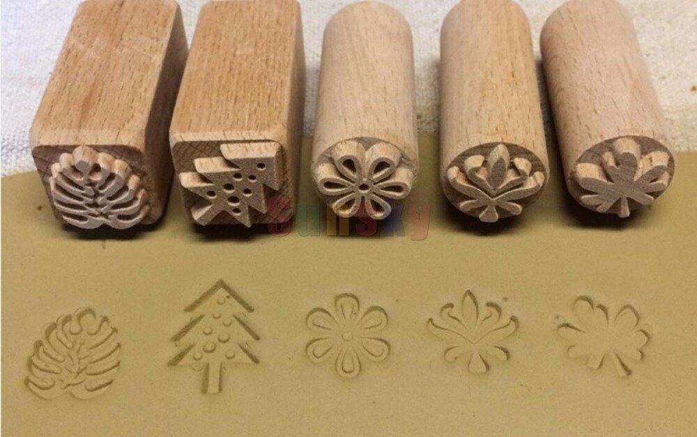 Aardewerk Keramische Tool Hout Textuur Stempel Puur Massief Hout Afdrukken Creatieve Tool Keramische Klei Kneden Afdrukken Chop