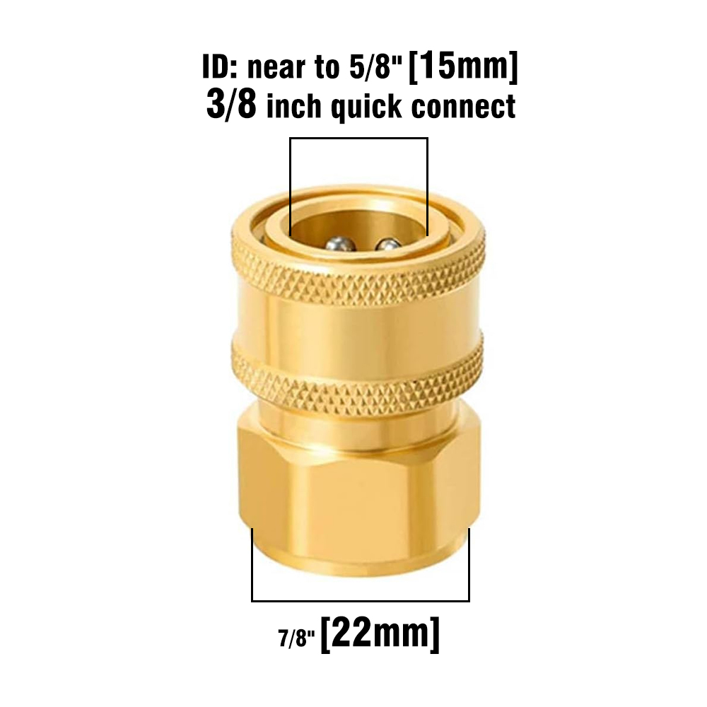 Pressure Washer Quick Disconnect Adaptor Set M22-15mm to 3/8 Quick Release Couplers for Attach Hose to The Water Pumps 5000 PSI: Burgundy
