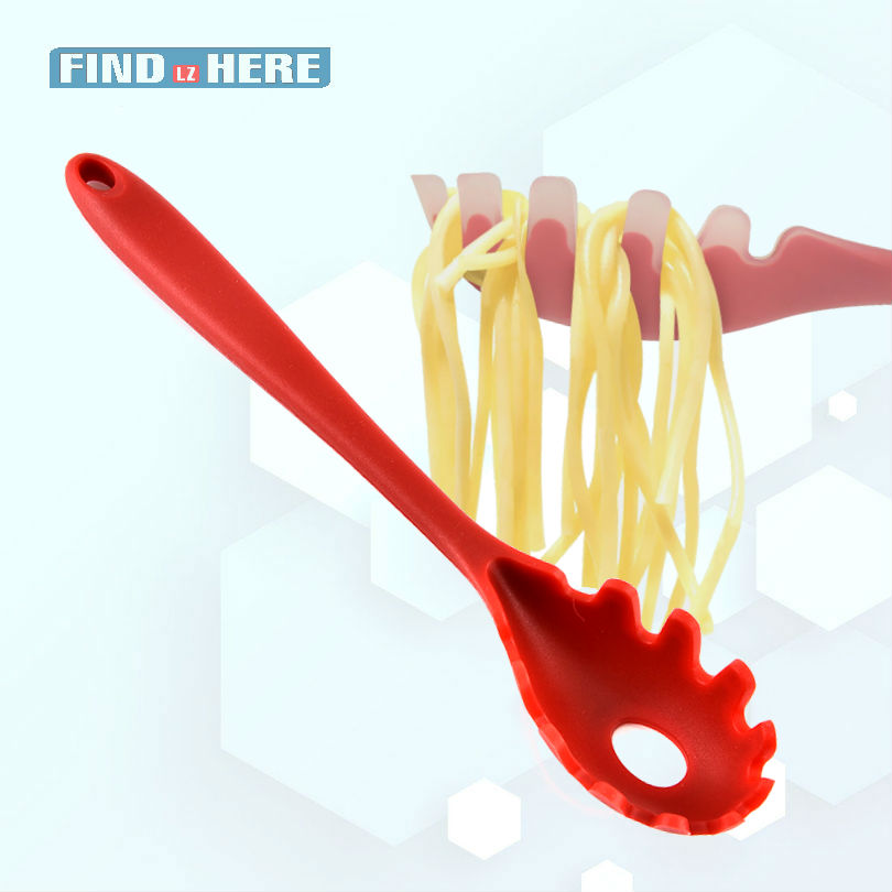 Pasta skeer køkkenredskaber silikone spaghetti skeer med håndtag køkken madlavning pasta værktøj * nf