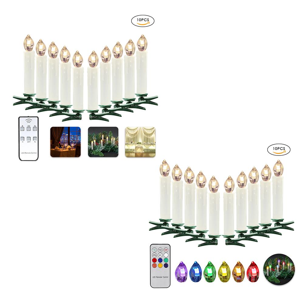 10 stk led batteri lys trådløs fjernkontroll betjent lys for hallowmas juletrefest bryllup dekorative lys