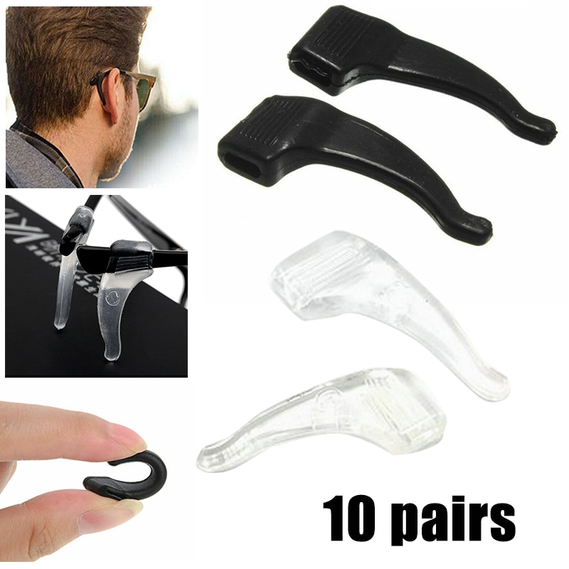 10 paires de branches en Silicone pour lunettes, crochet d'oreille antidérapant, support de lunettes empêchant le glissement des lunettes
