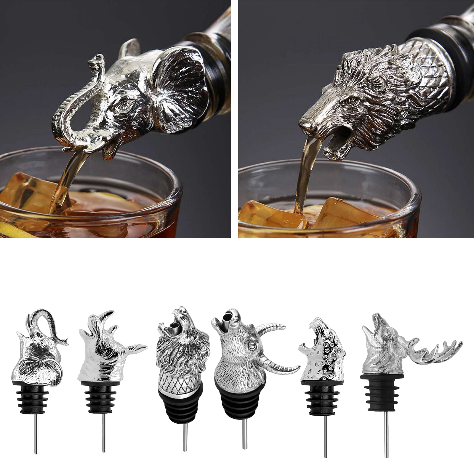 Decantador de vino Champagne con forma de cabeza de Animal, tapas de vino, selladores, utensilios de cocina para barman, accesorios para Bar