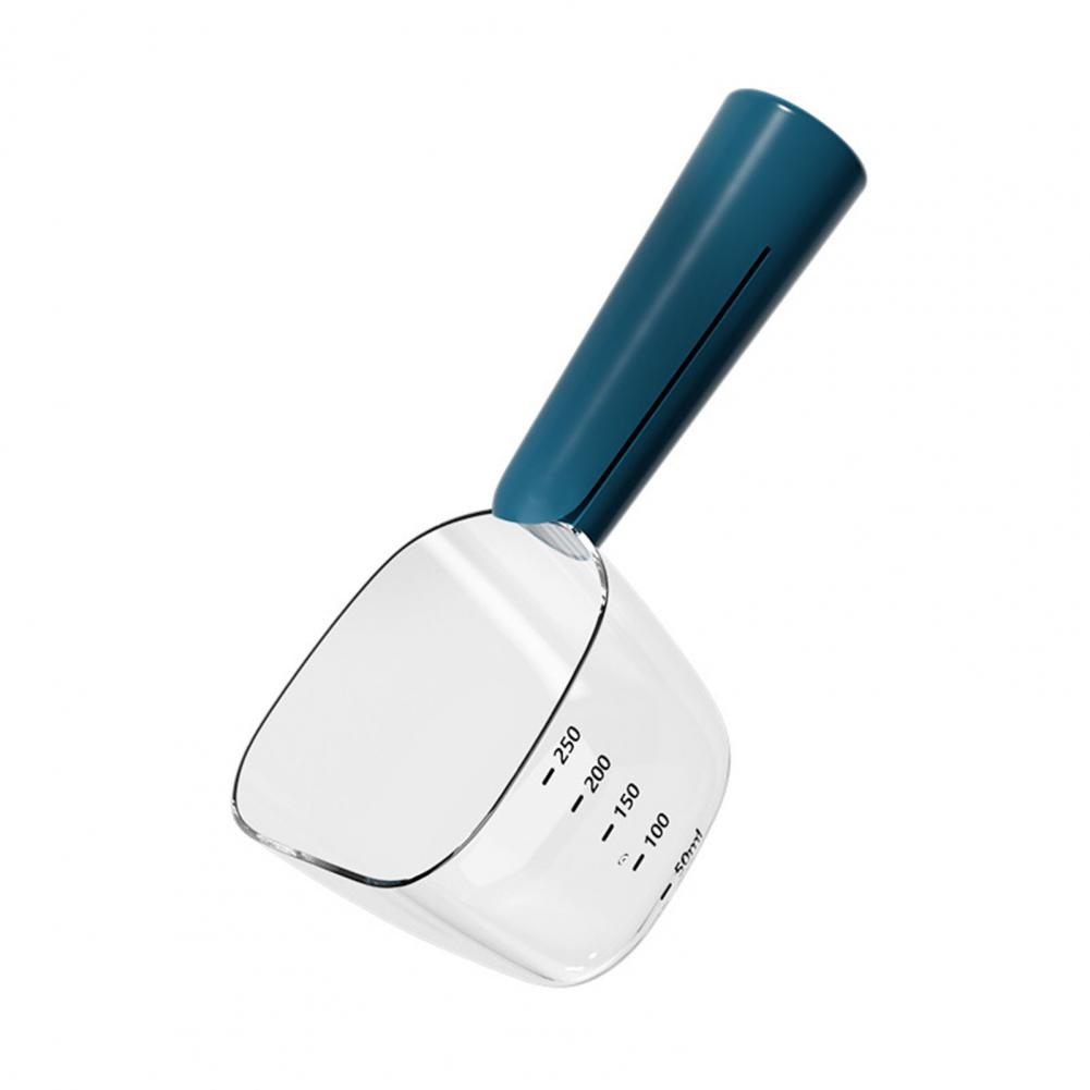 Pet Dog Cats Food Scoop with Measurement Dual-Function Food Scoop 1 Cup Capacity Pet Food Measuring Scoop for Pet Feeding: Blue
