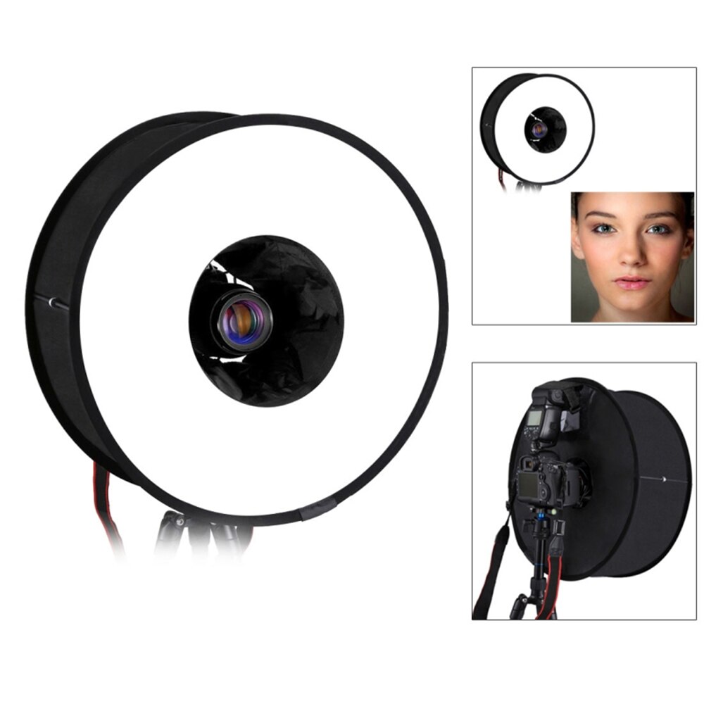 450mm pyöreän tyylin softbox-salamavalokuvaus pehmeä laatikko taitettava pehmeä salamavalohajotin valokuvaustarvikkeisiin