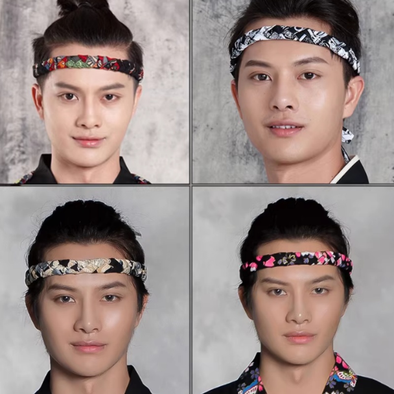 Hand Woven Japanese Cuisine Headband Sushi Head Strap Men Work Chef Vintage Waiter Headdress For Men Women