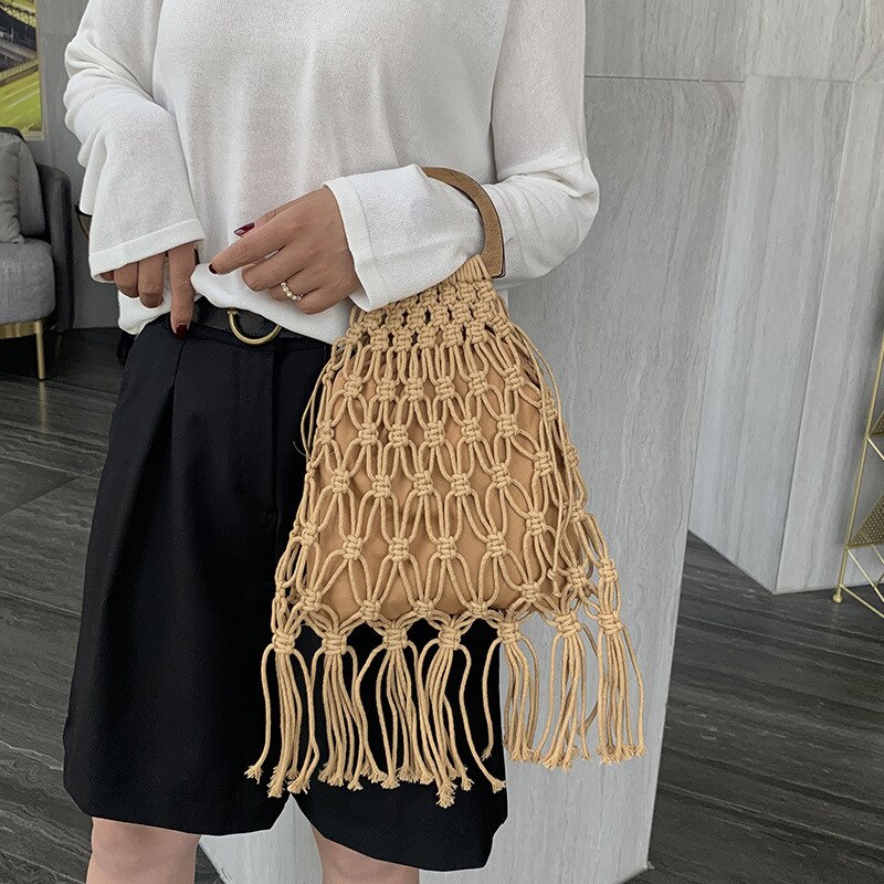 Female Straw Beach Bag Crossbody Bags For Women Summer Wicker Handbags Ladies Rattan Shoulder Messenger Bag Sac A