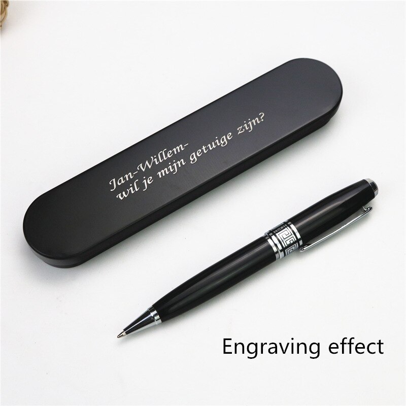 Metalen pen box luxe Roller pen 0.7mm Metalen balpen School zakelijk schrijven Kan graveren logo en naam op case