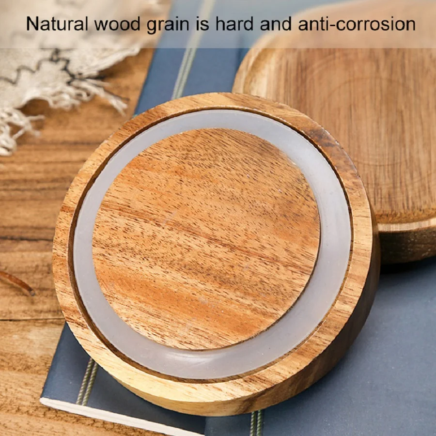 Kitchen Glass Storage Jars with Airtight Lids coffee container Wooden Lid Glass Pantry Canister for Beans Rice Sugar organizer