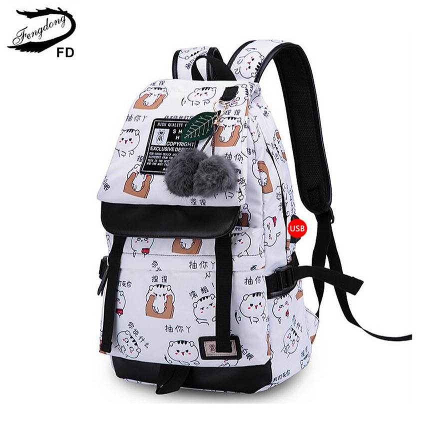 Fengdong skolväskor för tonårsflickor laptop ryggsäck skolväska bagpack kvinnlig bärbar datorväska barn ryggsäckar ryggsäck bokväska