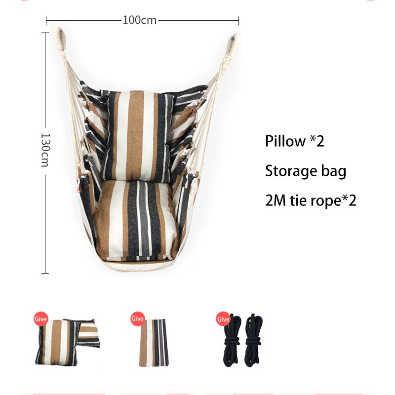 Home hanging chair swing/school dormitory student dormitory chair hammock /indoor college student lazy cradle swing: Brown