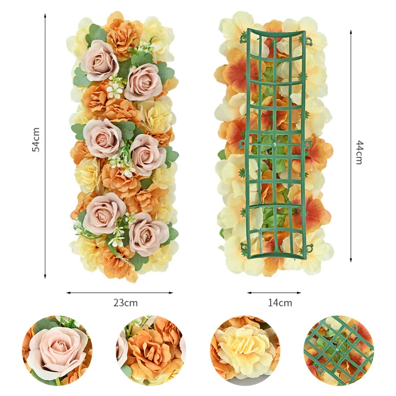 54X23Cm Kunstmatige Roos Streep Bloemstuk Bos Serie Decoratie Bruiloft Scène Scène Kunstmatige Roos Arrangement