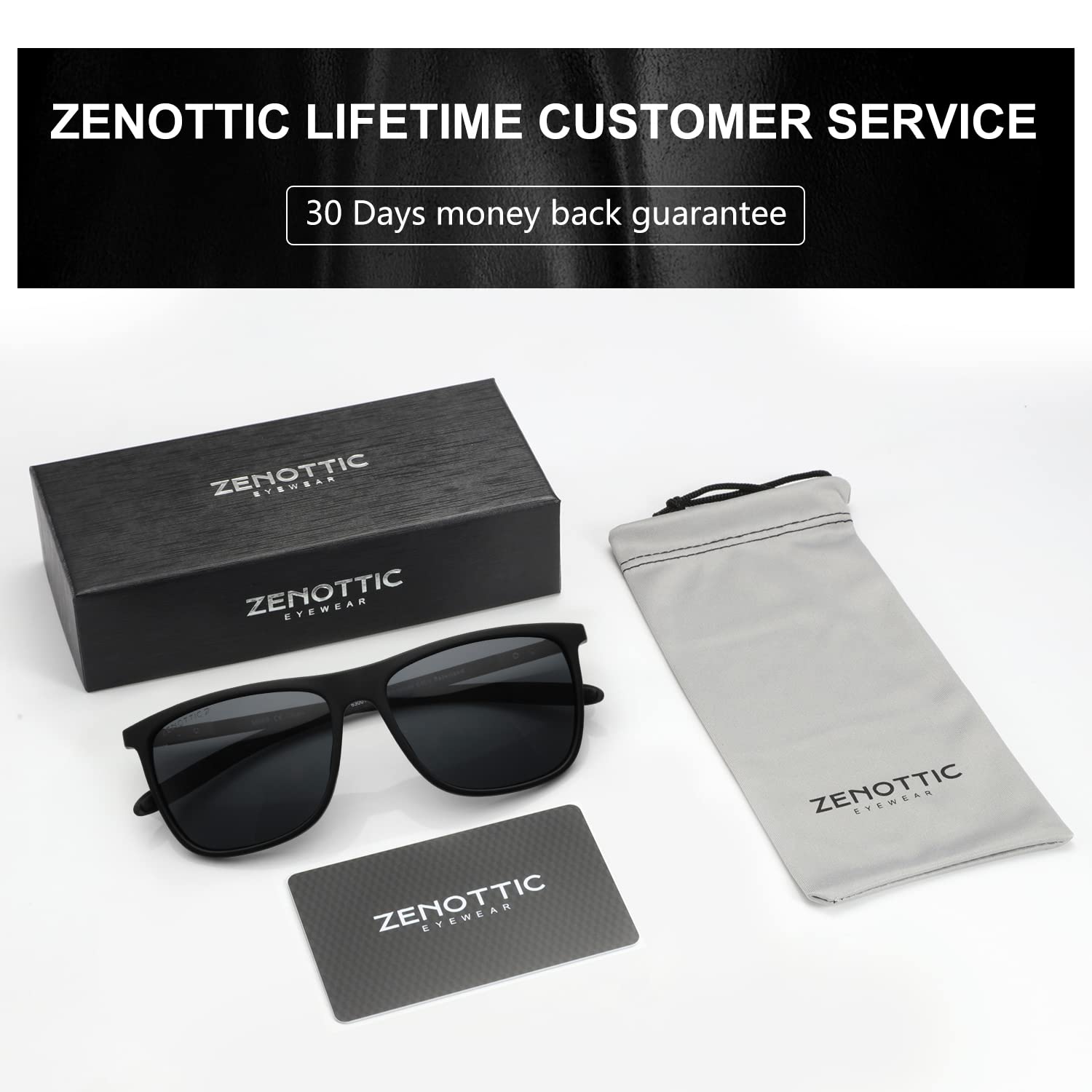ZENOTTIC gafas de sol polarizadas cuadradas para hombres gafas de sol ultraligeras de fibra de carbono para conducir, pescar, deportes de Golf protección UV400