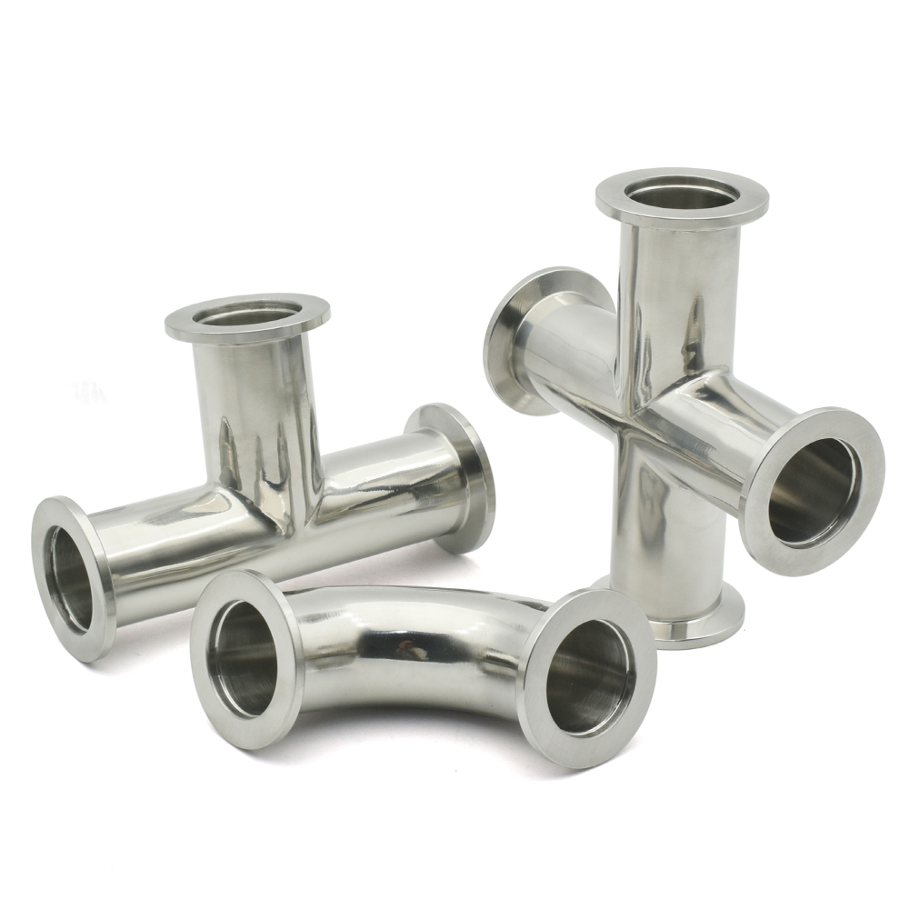 KF16 KF25 KF40 KF50 Vacuum Quick Fit Elbow/tee/four-way 304 Stainless Steel Equal Diameter Flange Joint