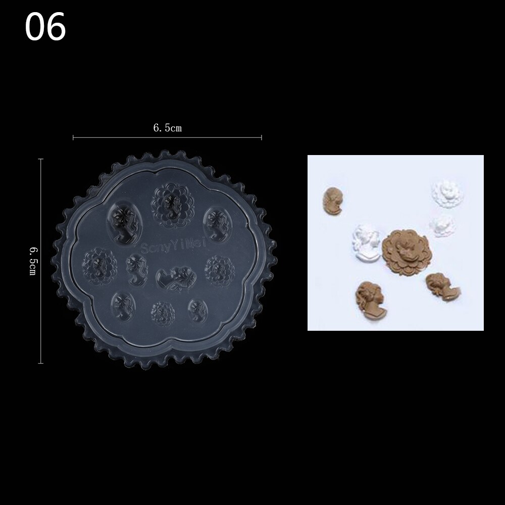 Nagelkunst stempel siliconen mal 3d bloemen sjabloon voor nagels uv gellak snijmal manicure decoraties gereedschap: Legergroen