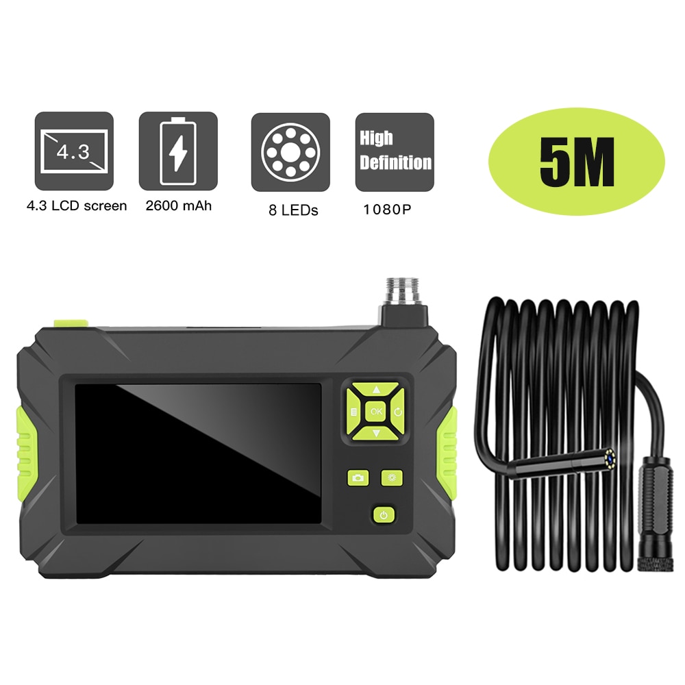 Endoscope industriel à main vert P30, 1920x1080, 70 °, 4.3 pouces, haute définition, écran d'affichage 1080P