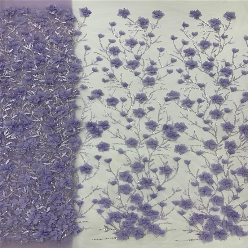 3D bloemen kantstof bruids tule mesh kantstof bruidsjurk modejurk naaistof geborduurde bloemenstof