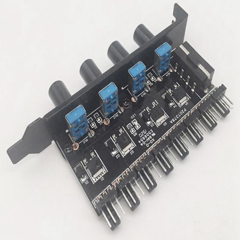Chassis Baffle Pci Bit Fan Speed Controller 8Way 4-Knob Hub Radiator External Speed Control Switch for Desktop Computers