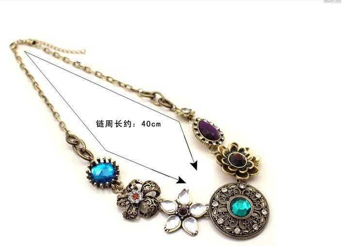 Collier agréable à fleurs en cristal autrichien pour bavoir, XL198, Style rétro, Style européen, magnifique