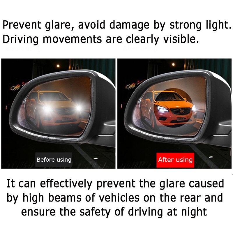 2 stk bil styling bil spejl vindue klar film membran anti tåge anti-blænding vandtæt klistermærke kørselssikkerhed til ford focus