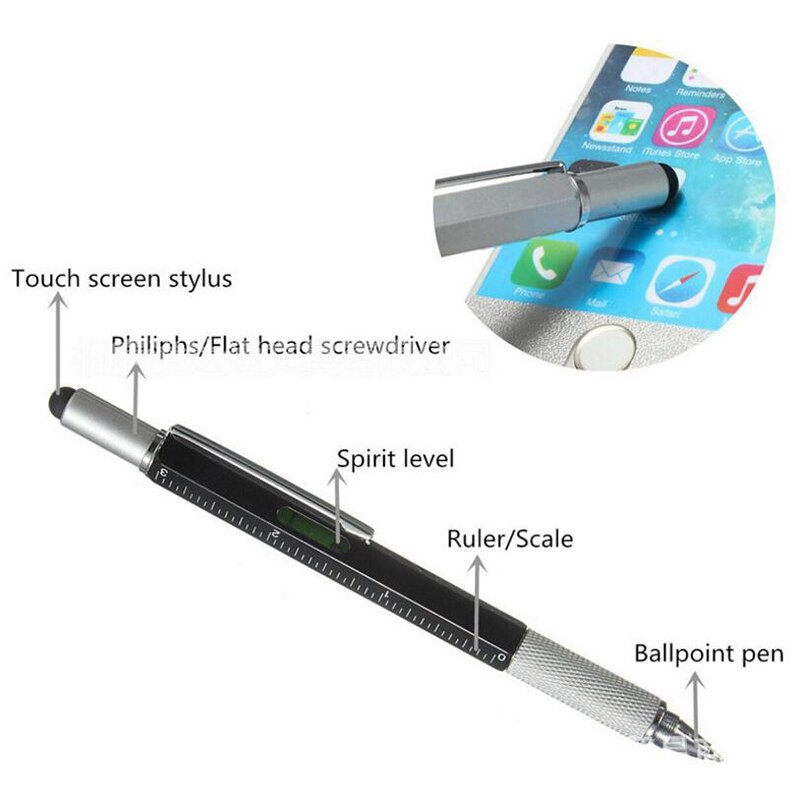 1pc Novelty Multi-Function Screwdriver Ballpoint Pen Touch Screen Metal Tool Pen Children Stationery School Office Supplies