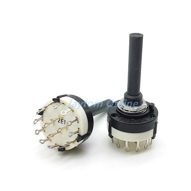 2pcs High SR26 Band Rotary Channel Selector Switch 1/2/3/4 Pole 12/6/4/3 Position Soldering Pins Handle Length 38MM