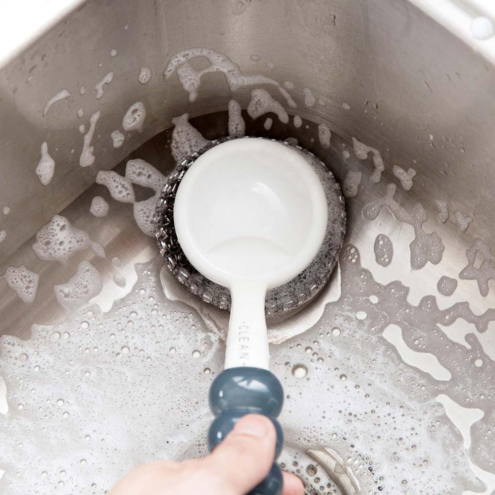 Kitchen Cleaning Brush Steel Wool with Handle Scrubbers Wash Steel Wire Ball Pan Pot Bowl Dish Brush Cleaning Tools