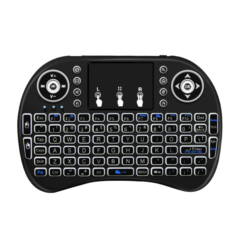 2.4Ghz Wireless Keyboard 7 color backlit i8 Mini Russian English 3 colour Air Mouse with Touchpad Remote Control Android TV Box