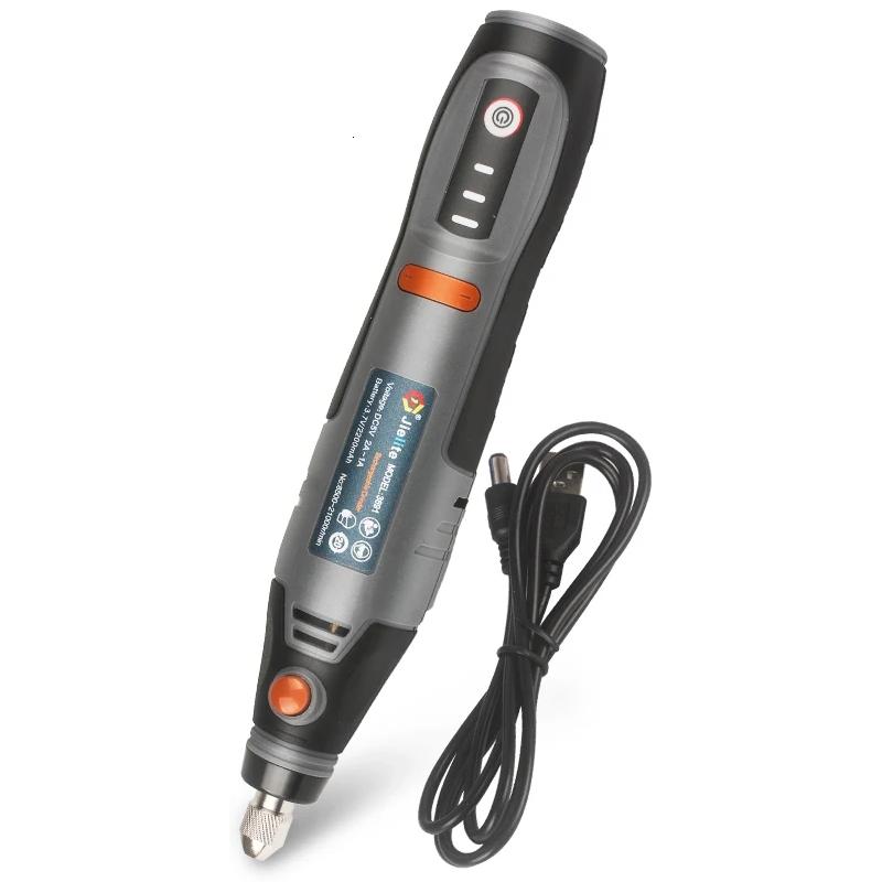 Perceuse électrique aste sans fil, mini perceuse Dremel USB, outil lointain pour bijoux en métal: YELLOW