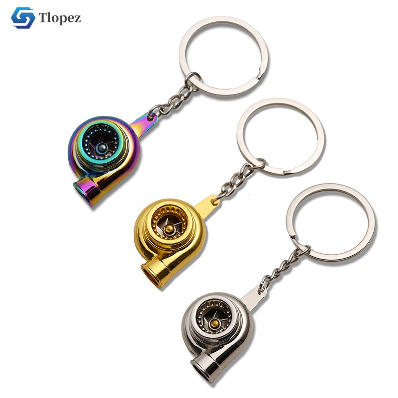 Turbo turbocharger sleutelhanger ringen sleutelhanger sleutelhanger fluitgeluid metalen sleutelhanger chroom gepolijst brons zwart