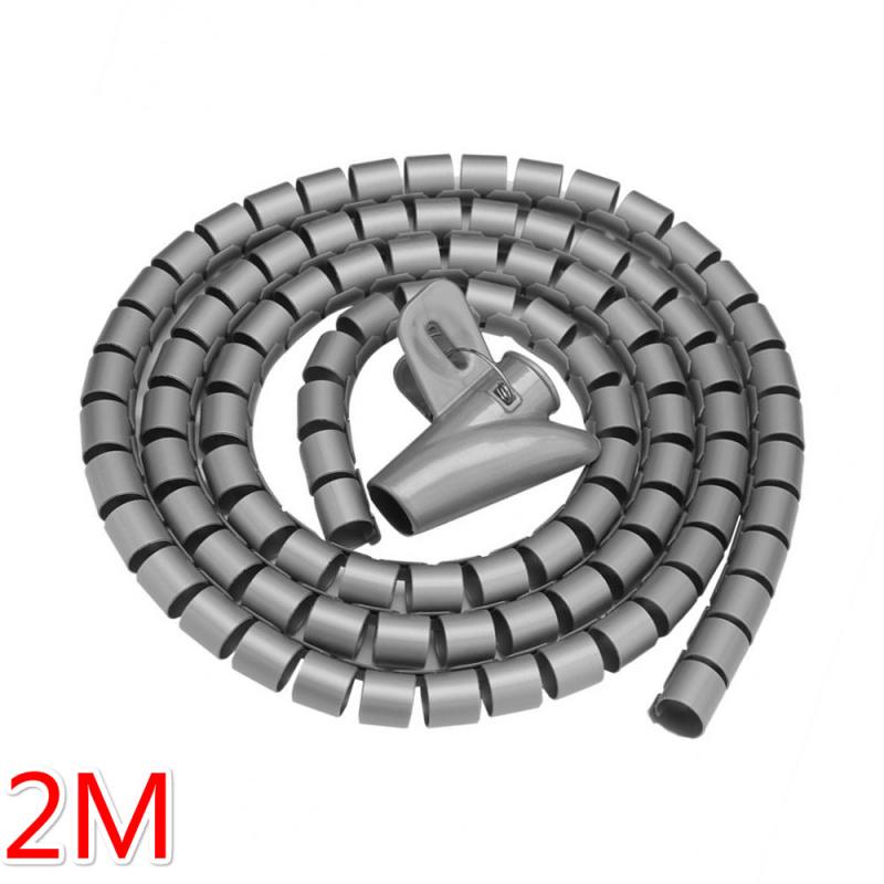 Spiral Cable Protector 20ft Spiral Cable Wrap - 1/2" Black Cord Organizer For Computer & AV Cables Cable Wraps For Cords