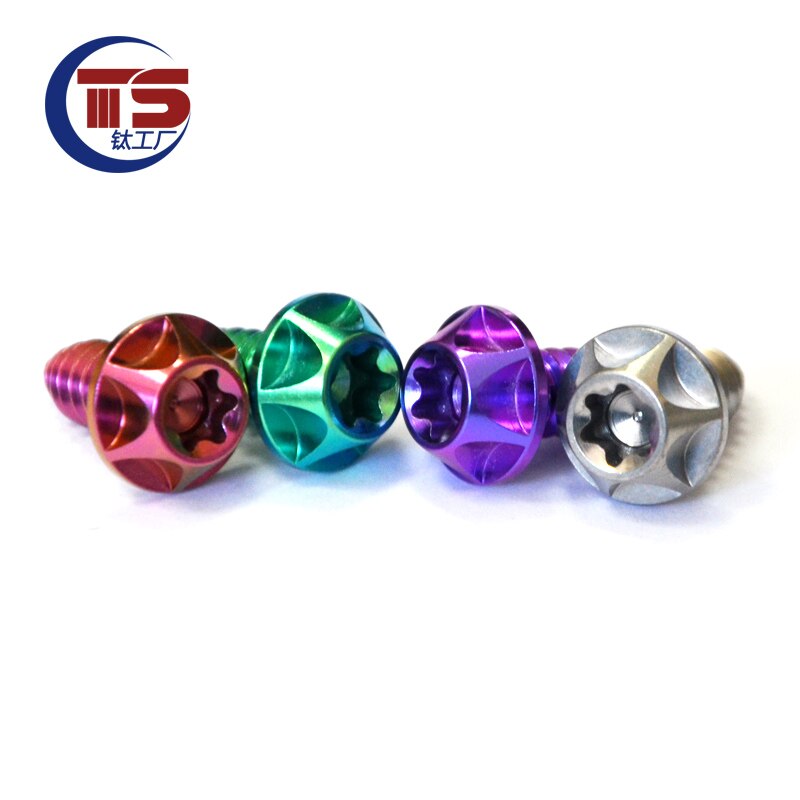 Ts Titanium Ti M4x15mm M6X15/20Mm Zelftappende Knop Torx Schroef Voor Motorfiets Auto (10Pcs)