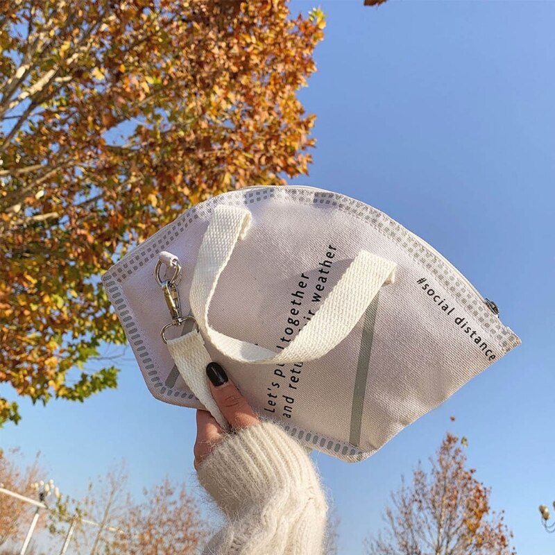 Tote Tas Voor Vrouwen (L/S) unieke Een En Alleen Masker Herbruikbare Multipurpose Voor Winkelen Boodschappentassen Portable