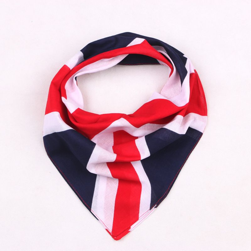 54X54Cm Unisex Britse Vlag Union Jack Biker Vierkante Bandana Voetbal Fans Carnaval Katoen Hoofd Wrap Hip Hop dansen Zakdoek
