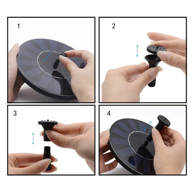 Pływająca fontanna solarna, wodotrysk ogrodowy, dekoracja sadzawki, zasilana panelem słonecznym, pompa wodna, ozdoba ogrodu