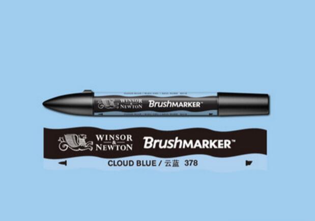 Winsor & Newton Brushmarker Marker Pennen Kwast Alcohol Gebaseerde Snelle Droge Blauw Groen Tones: Cloud Blue