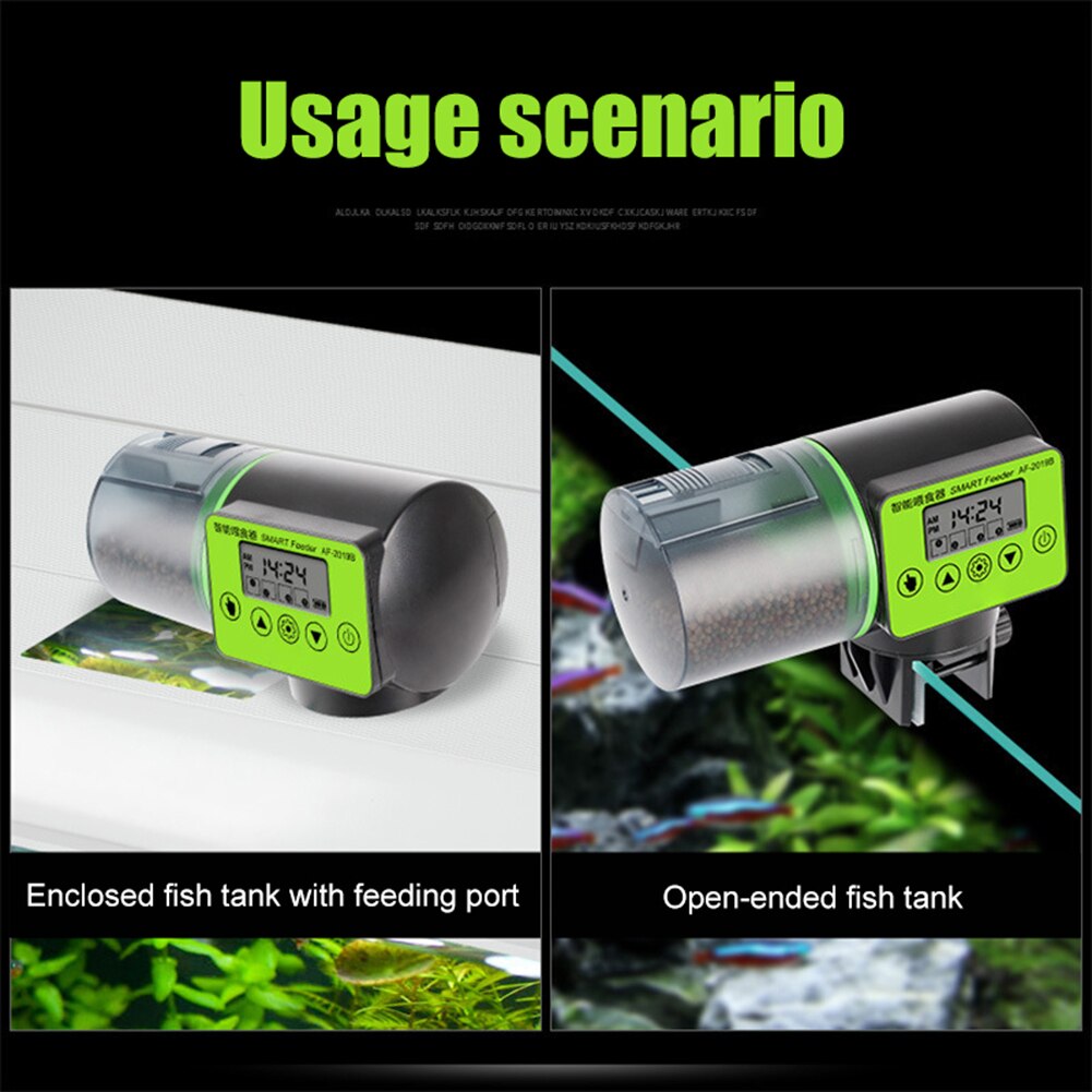 Automatic Fish Feeder Fish Tank Aquarium Electronic Feeding Dispenser with LCD Timer Adjustable Control Food Feeding