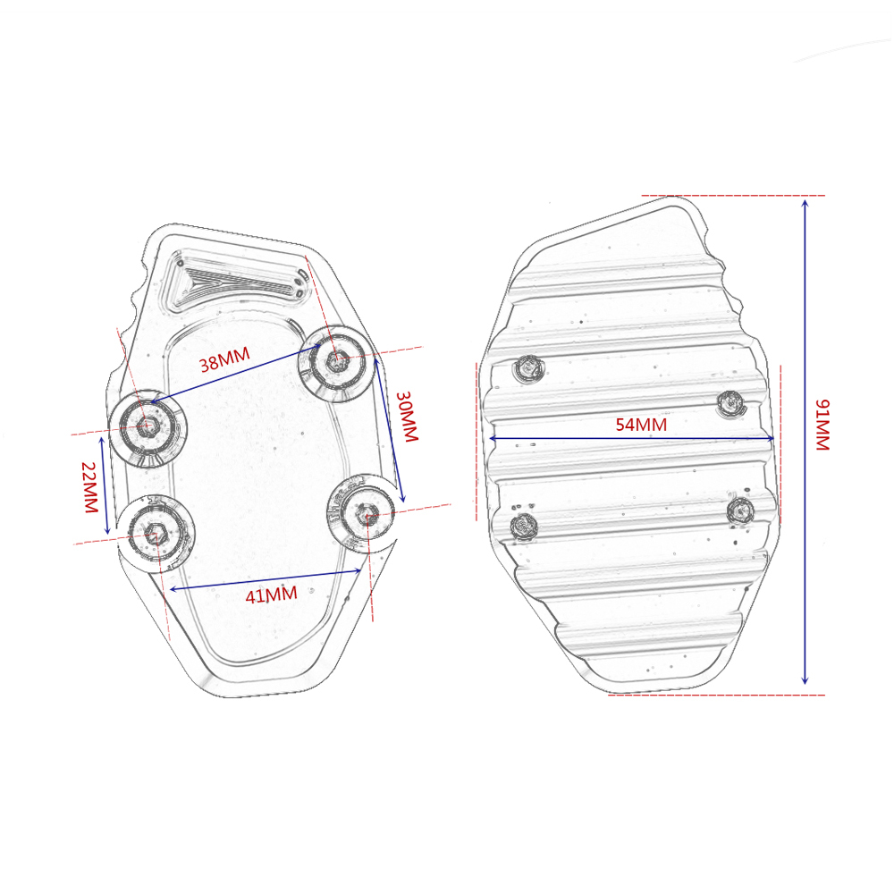 CNC Aluminium Motorfiets Side Stand Pad Uitbreiding Plaat Kickstand Extension voor YAMAHA R3 R25