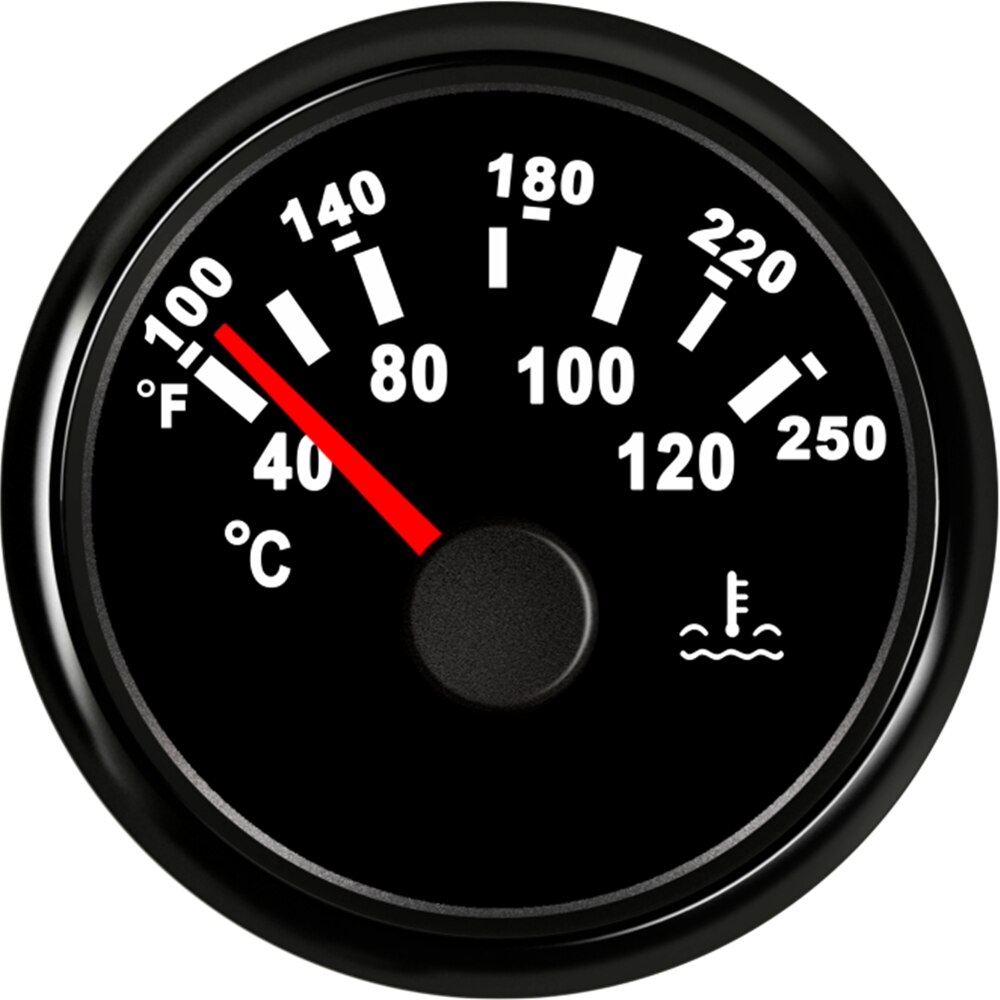 1 Pc 52 Mm Pointer Water Temp Meters 40-120 ℃ Water Temperatuur Meter 287.4 ~ 22.4ohm 100-250 Fahrenheit Graden Voor Auto Boot Truck: black BN