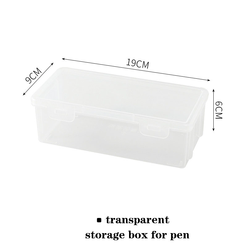 Estuches de organización de lápices, caja de almacenamiento de bolígrafos, organizador de oficina escolar, suministros de papelería simples, caja de plástico transparente para la escuela: Default Title