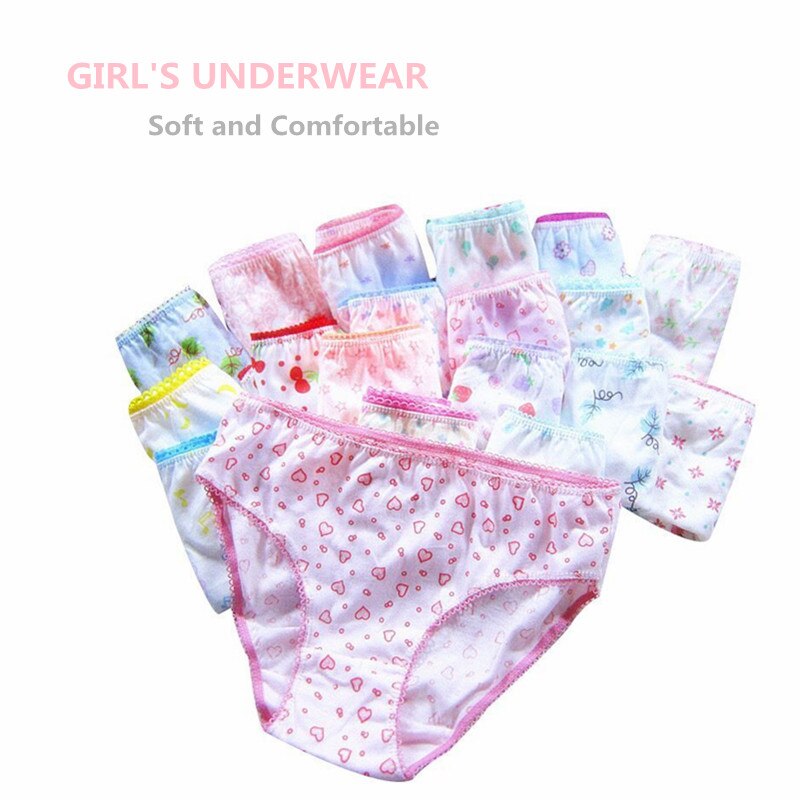 12Pcs/Lot Girls Underwear Panties Baby Kids Pants Short Children Briefs 2-12Years