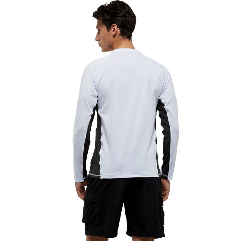 Los hombres UV UPF 50 + protección solar camisas poliéster nadar lycra exterior de larga distancia de manga de tamaño