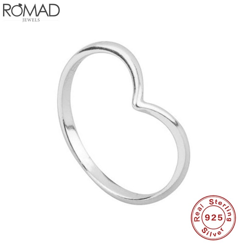 925 Anéis de Prata Esterlina Para Mulheres Wedding Engagement Promise Ring anillos Ouro Dainty Menina Presente Do Valentim Anel de Dedo R5: 6 / shape 2