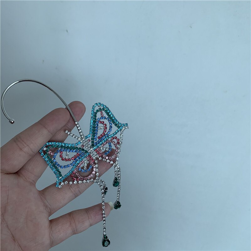 Super Große Einzel Ohrringe Anhänger Luxuriöse Schmetterling Farbe Übertreibung Lnsect Glänzende Persönlichkeit Party