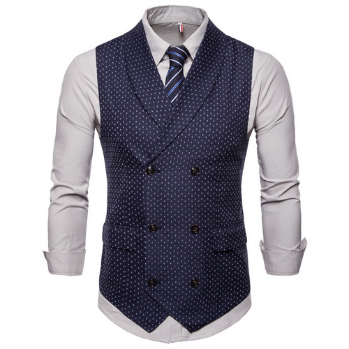 Seenimoe Mens formell Blazer westen lässig Zweireiher V-ausschnitt M-4XL Männlichen England Stil Gedruckt lässig Blazer Westen: MV26NA / 4XL