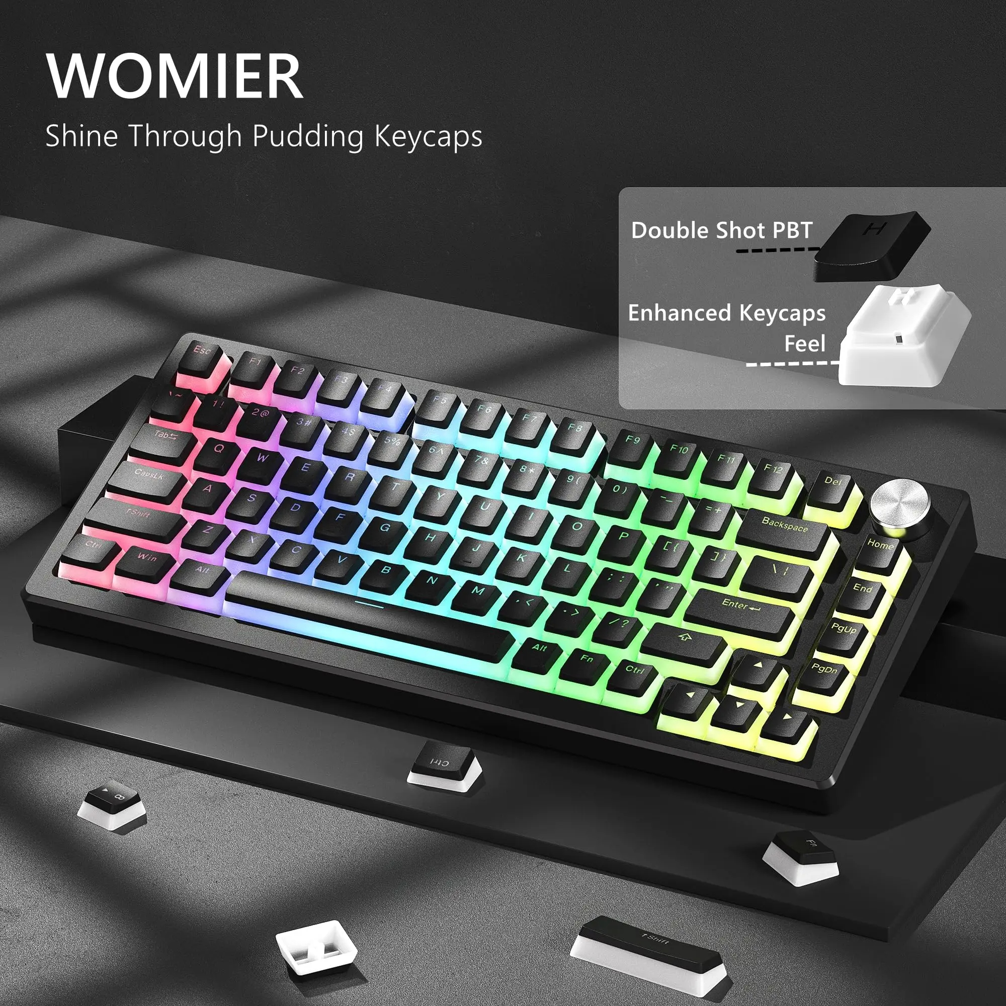 129 Key Black Pudding PBT Double Shot Keycaps OEM ... – Grandado