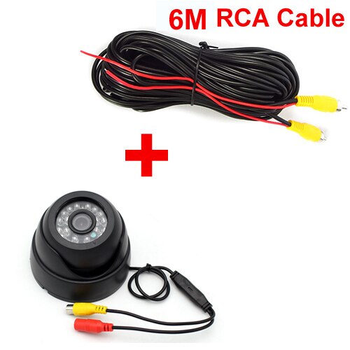 DC12~24V Car Video CCTV Camera, IR Night vision COMS Camera For Car Closed Circuit Television Parking Monitor For Bus Truck: 6m camera
