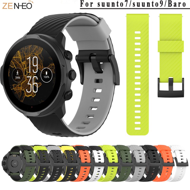 24Mm Sport Siliconen Band Voor Suunto 9/9 Baro Polsband Voor Suunto 7/D5 Horloge Band Watchand Armband Vervangen accessoires